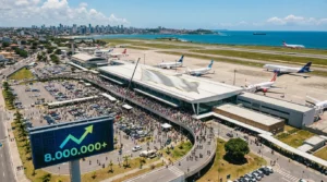 Imagem representando o aeroporto Salvador supera 8 milhões de passageiros em 2025 em formato horizontal 16:9
