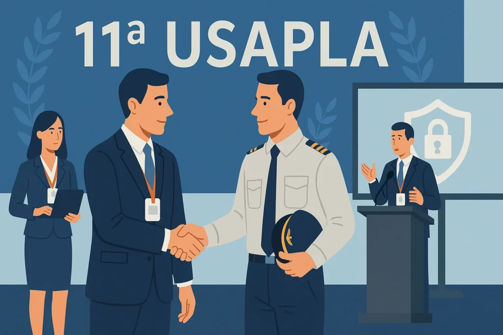 Imagem de capa horizontal 16:9 representando a SNA participa da 11ª Usapla, destacando integração para segurança e carreira, sem textos escritos.