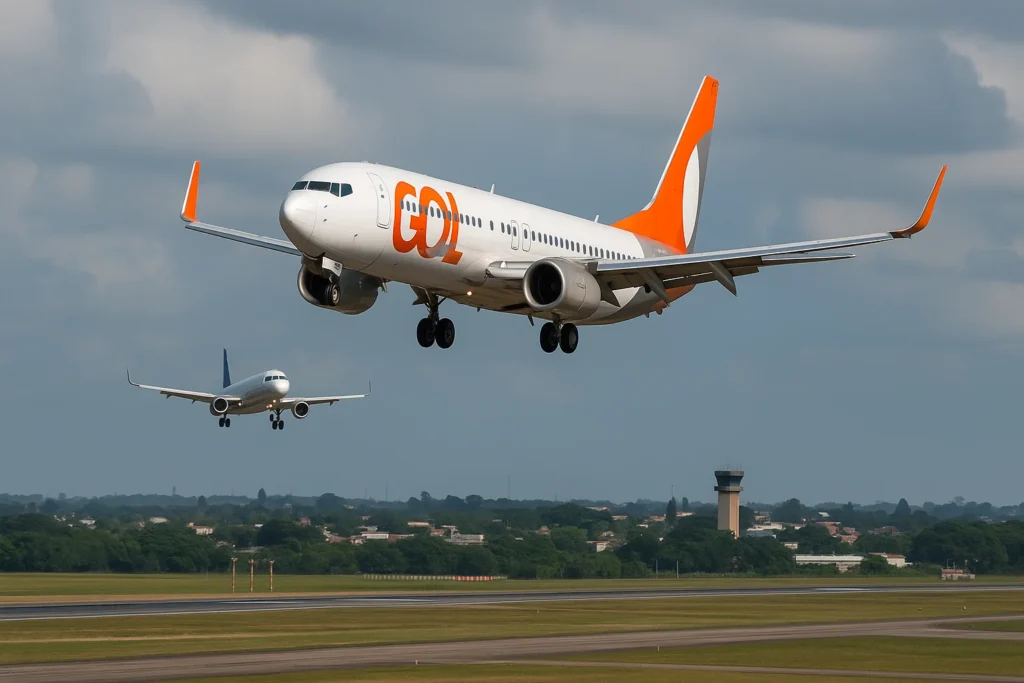 Imagem de capa horizontal 16:9 representando o GOL 1417 desvia e arremete, destacando a importância do planejamento de alternados.