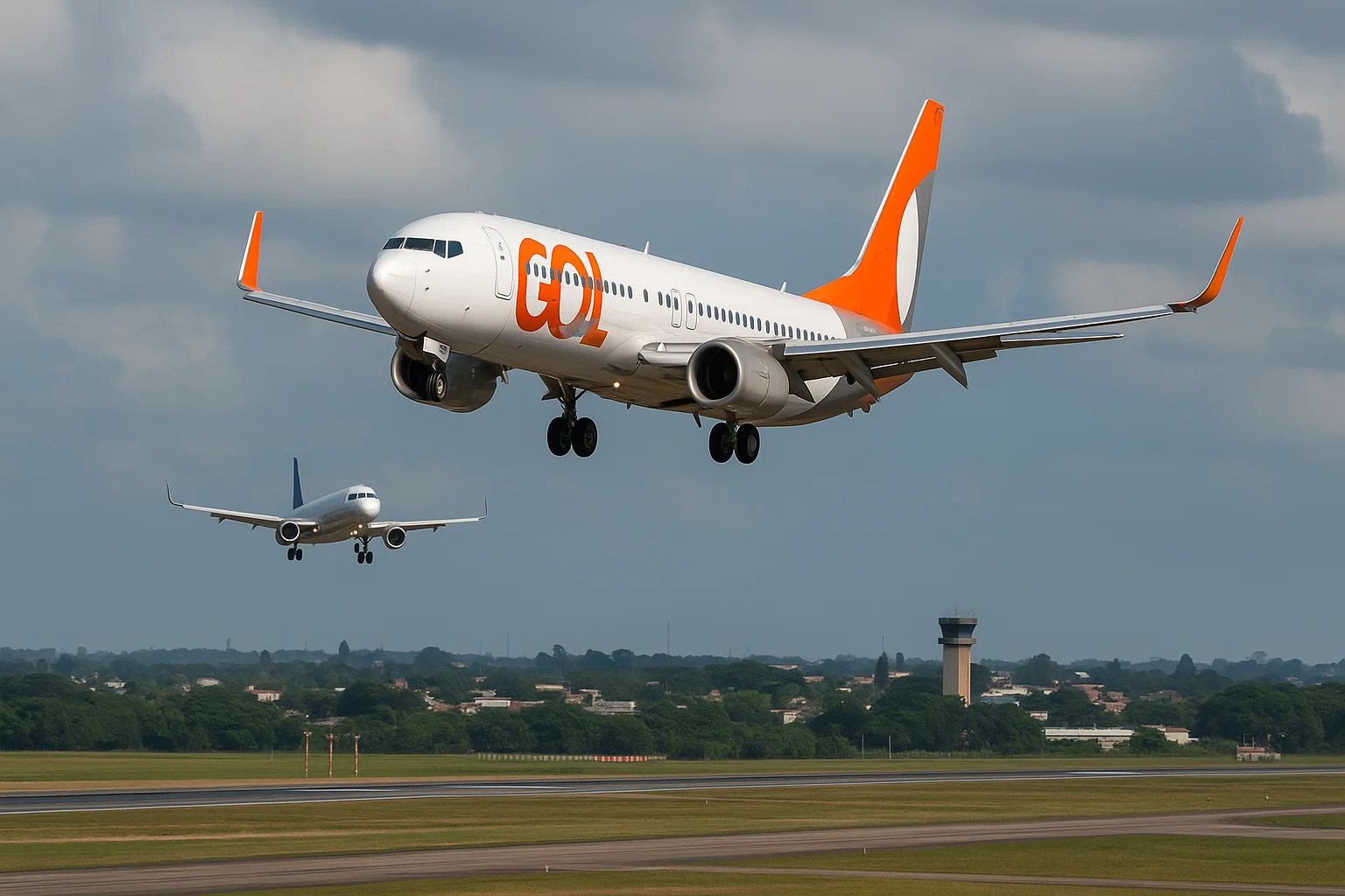 Imagem de capa horizontal 16:9 representando o GOL 1417 desvia e arremete, destacando a importância do planejamento de alternados.