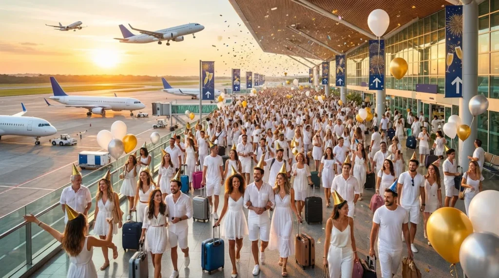 Imagem de capa de aeroporto porto seguro bate recorde, representação horizontal 16:9, sem textos escritos