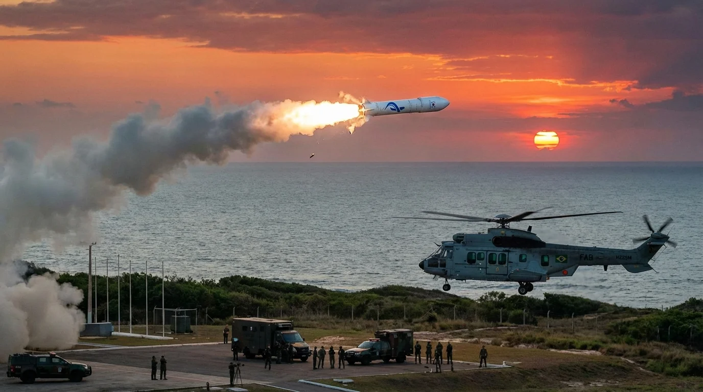 Imagem representando a confirmação da FAB sobre a anomalia e queda do foguete da Innospace em Alcântara