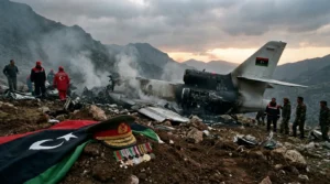 Imagem em formato horizontal 16:9 ilustrando a queda do Dassault Falcon 50 na Turquia após emergência, com foco no avião e o contexto do acidente