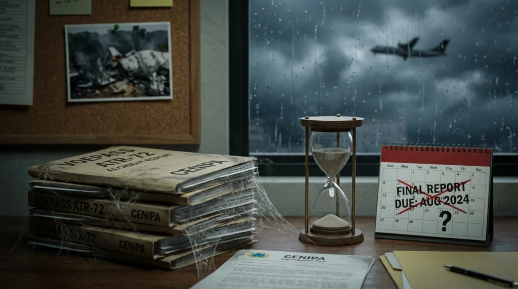 Imagem de capa horizontal 16:9 representando atraso no relatório final do CENIPA sobre acidente da Voepass