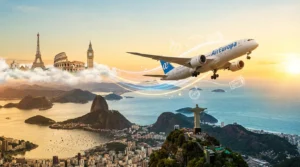 Imagem de capa horizontal 16:9 representando Air Europa inicia promoção 'Time to Fly' com tarifas reduzidas Brasil–Europa, sem textos escritos.
